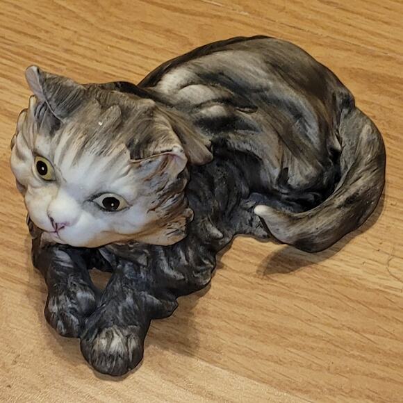 Vintage Porceline Persian Cat Gray Royal Crown Japan Ceramic Kitty Animal - Picture 2 of 6